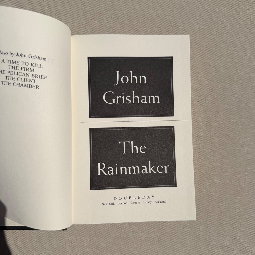 The Rainmaker by John Grisham Hardcover Doubleday Black Gold Foil Legal Thriller